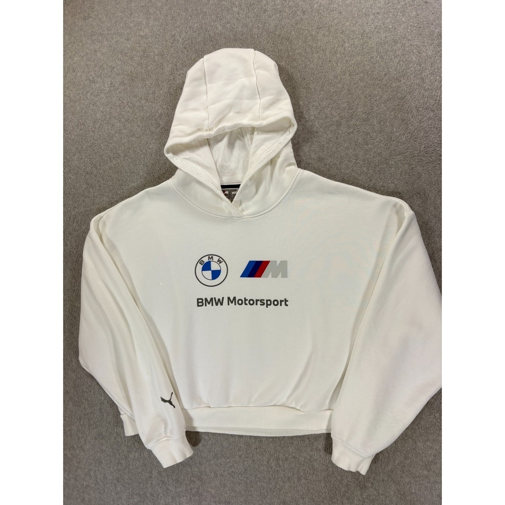 BMW Motorsport Screened Logo Racing Hoodie Sweatshirt (Women's Large) White